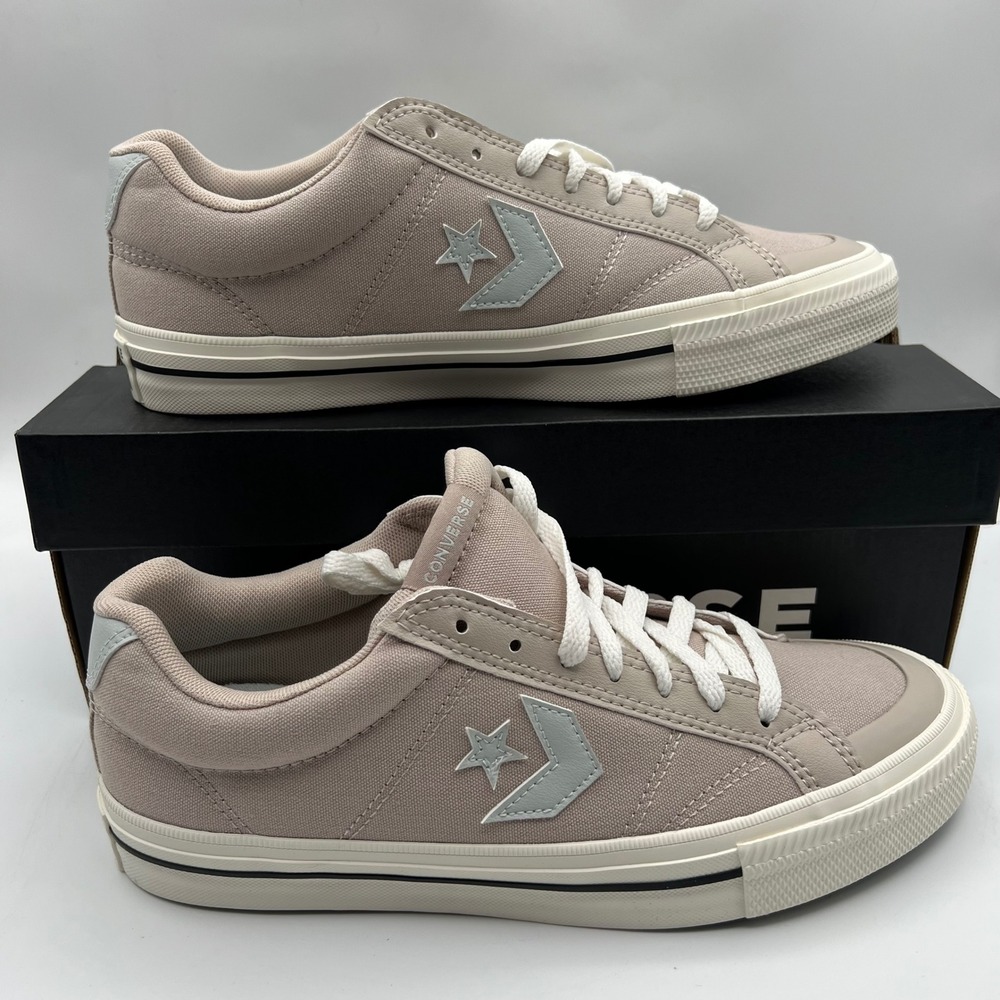 Converse Sport Casual OX Sneakers Mens 8.5 Papyrus Grey Canvas Low Top Shoes
